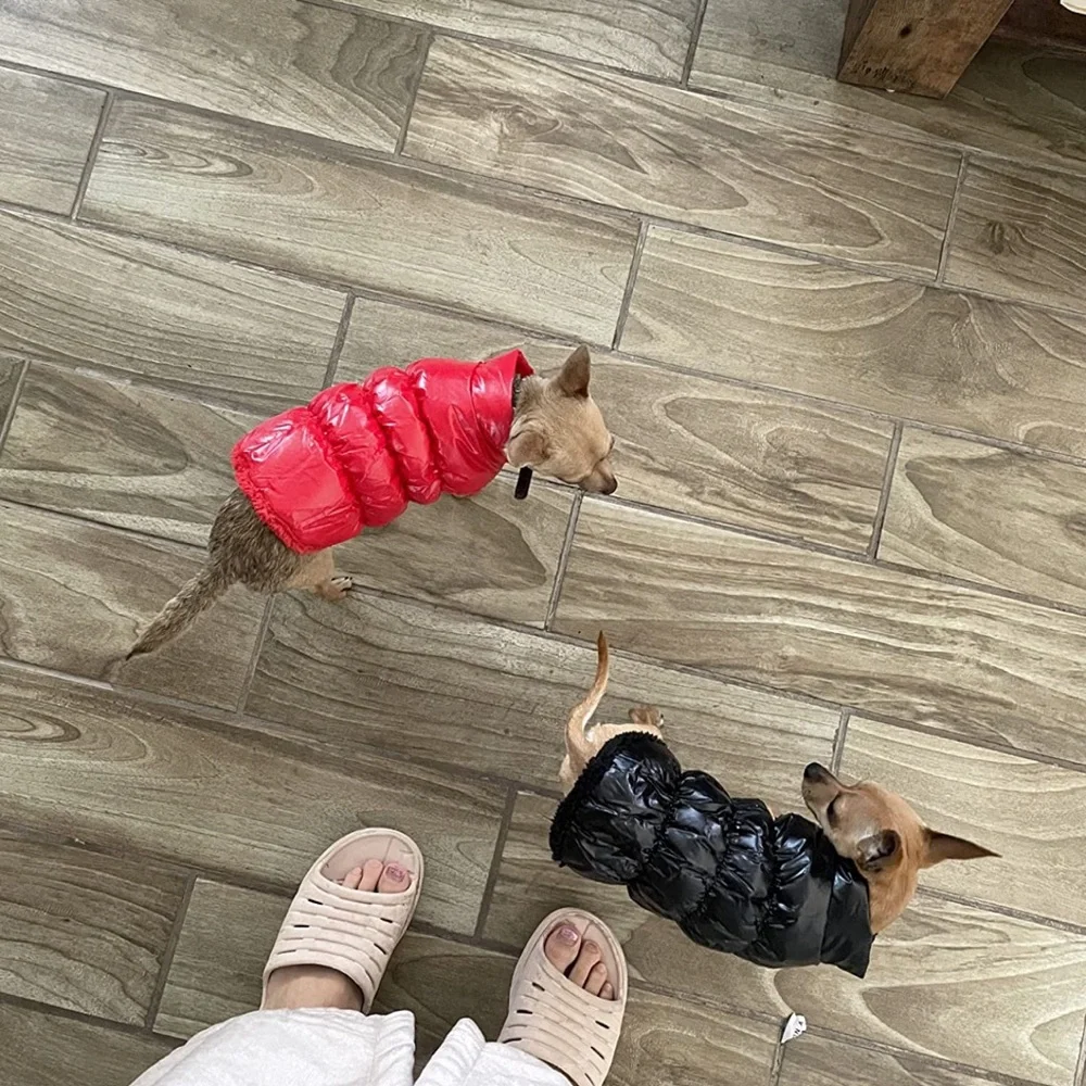 Red Dog Puffer Jacket Coat | Warm Winter Pet Vest | XL Puppy Clothes Cozy